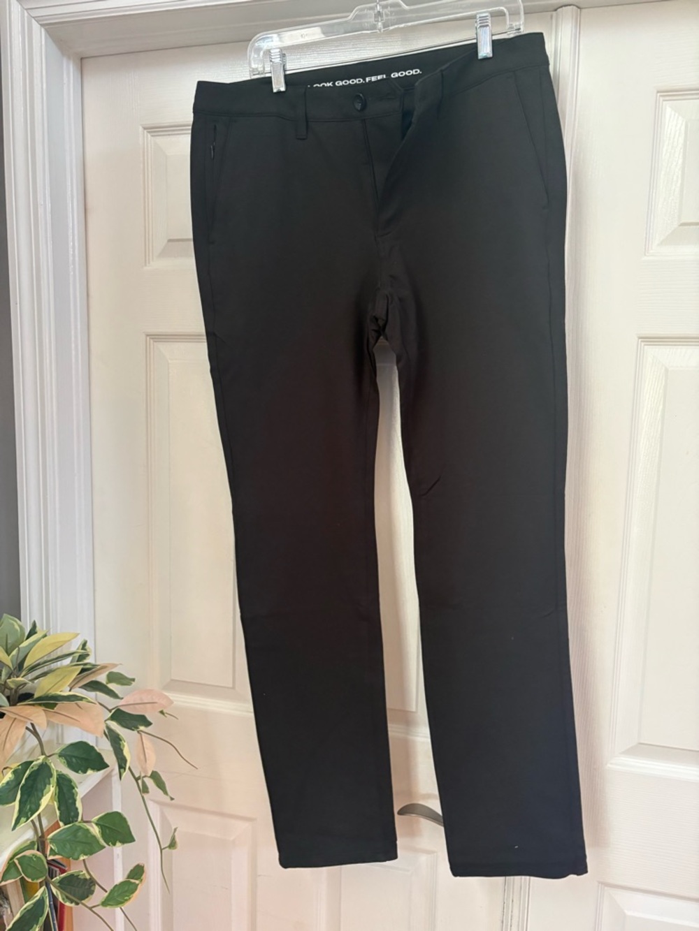 True Classic Men's Black Dress Pants - Slim Fit